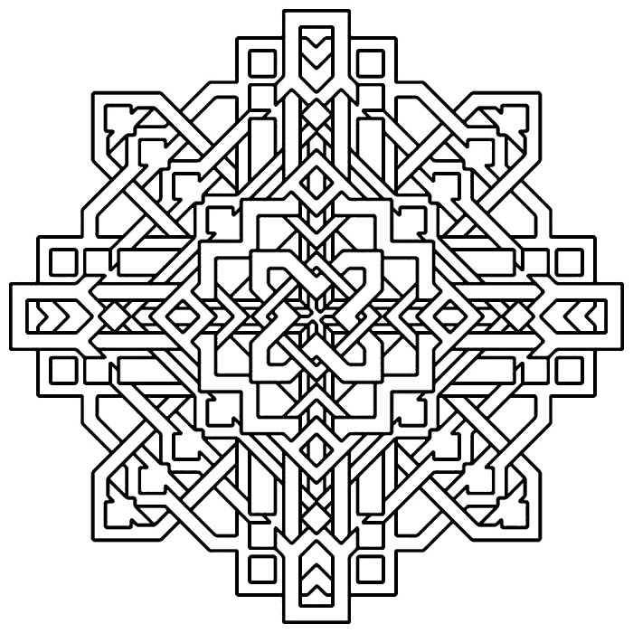 Geometric coloring book pages