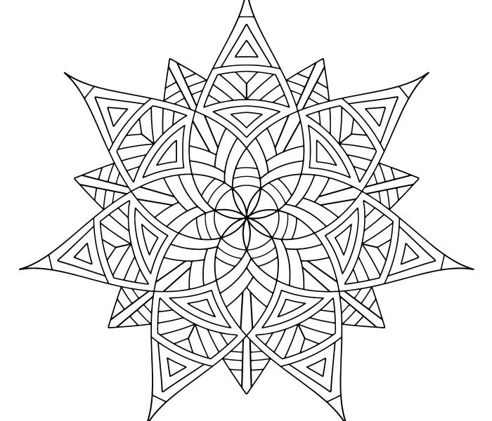 Geometric coloring book pages