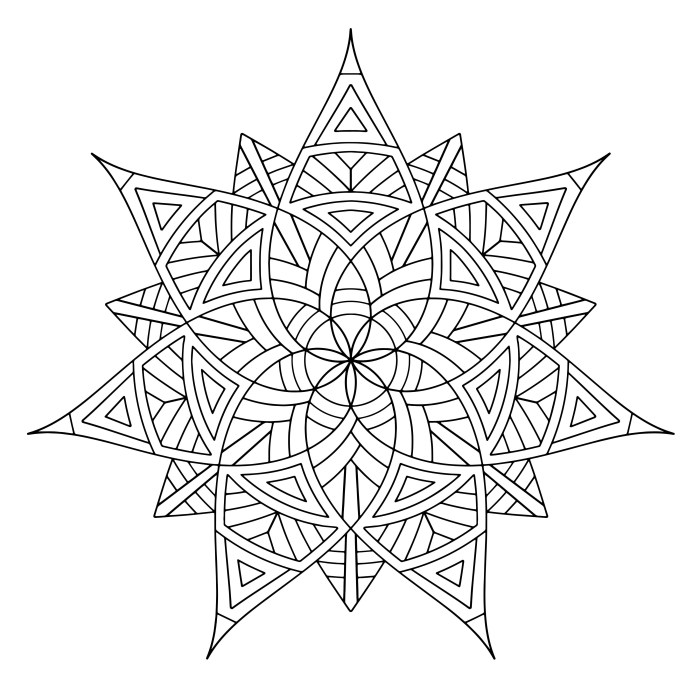 Geometric coloring book pages